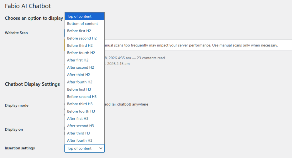 Example of chatbot inserted into content